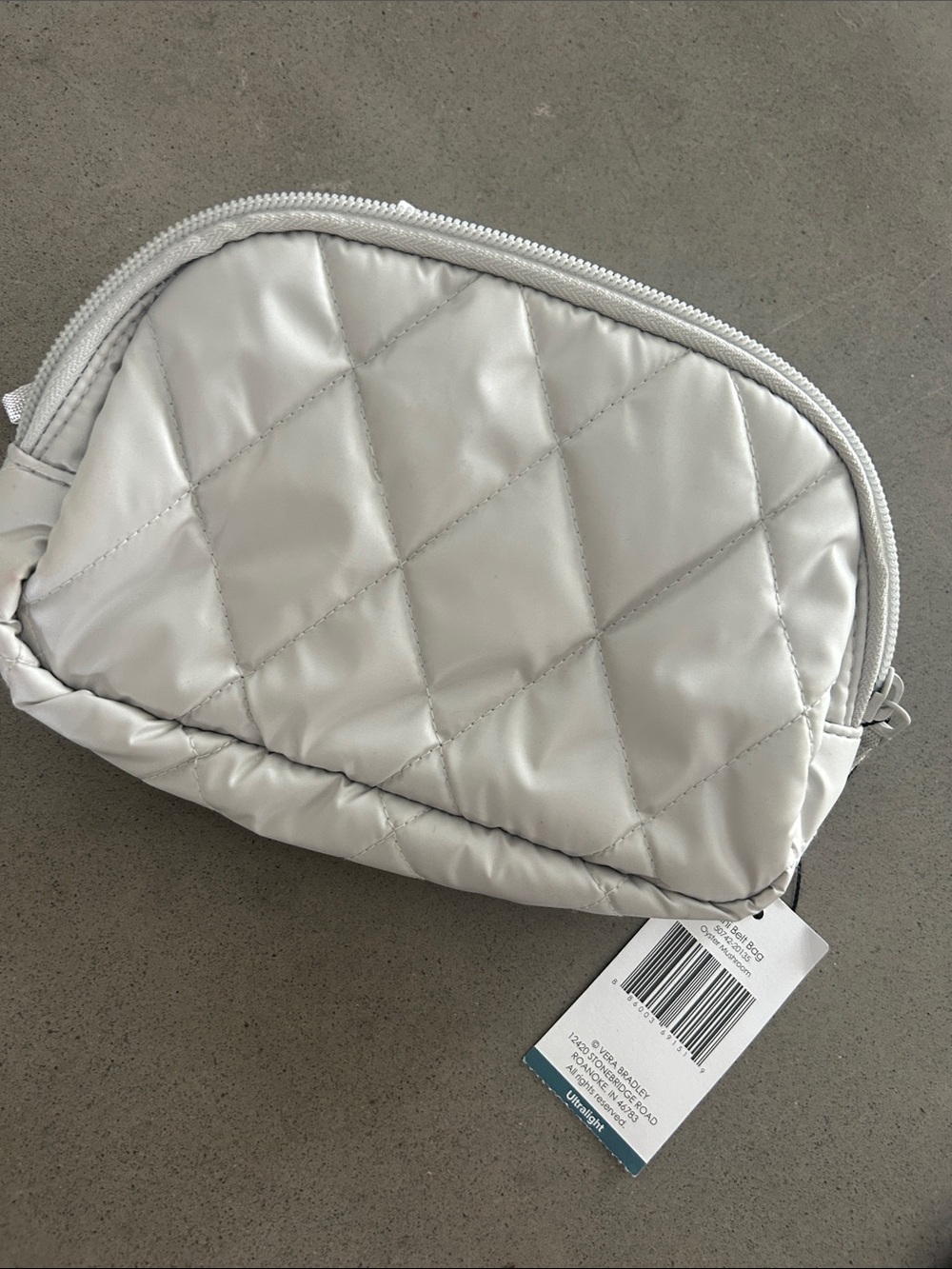 Vera Bradley Quilted Light Mini Belt Bag Oyster Mushroom